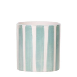 Painted stripe pot | turquoise