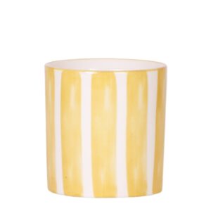 Painted stripe pot | geel